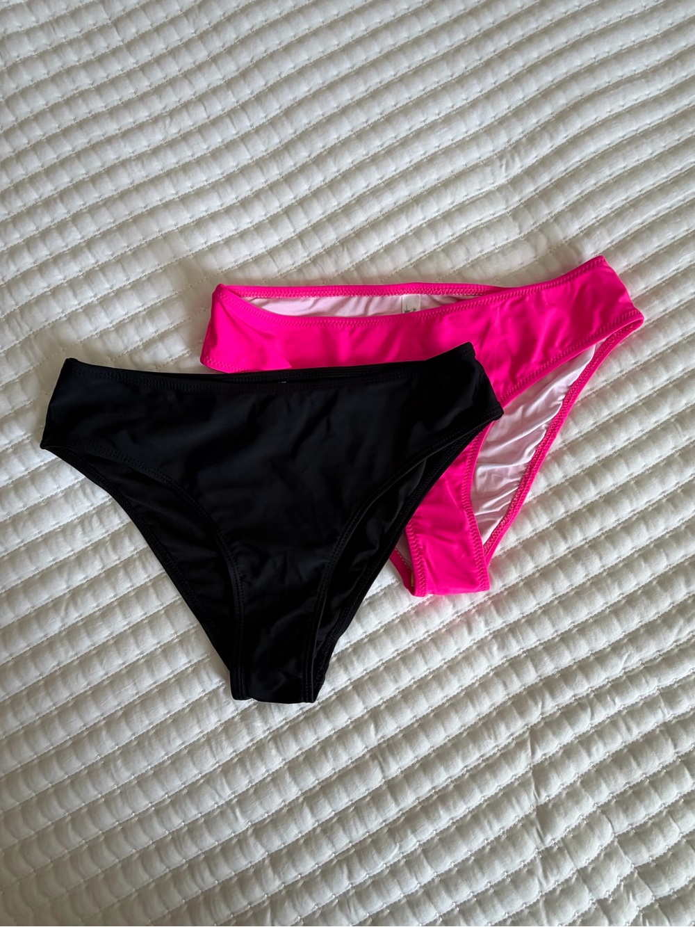 Black + Hot Pink Bikini Bottoms Duo NWT